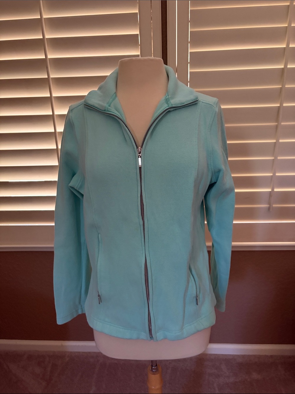 Lady Hathaway Light Aqua Full-Zip Women’s Jacket size L like new